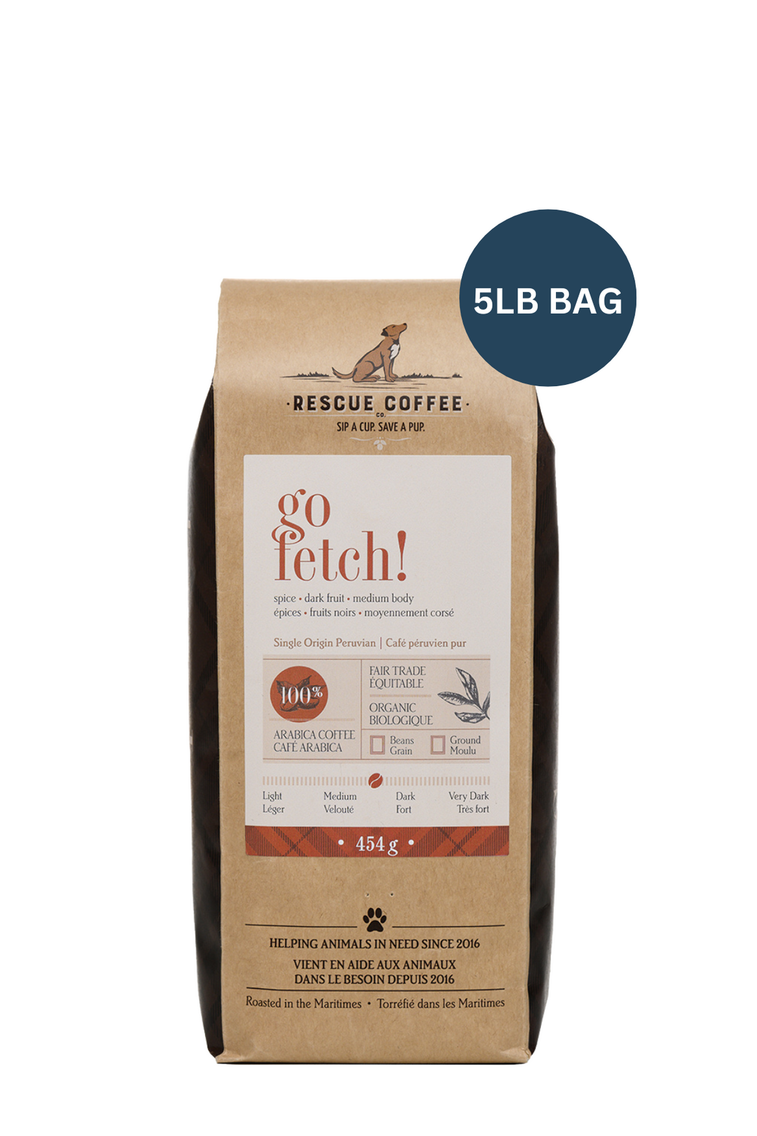 Go Fetch! | Medium-Dark Roast | 5lb Bag | Organic Coffee