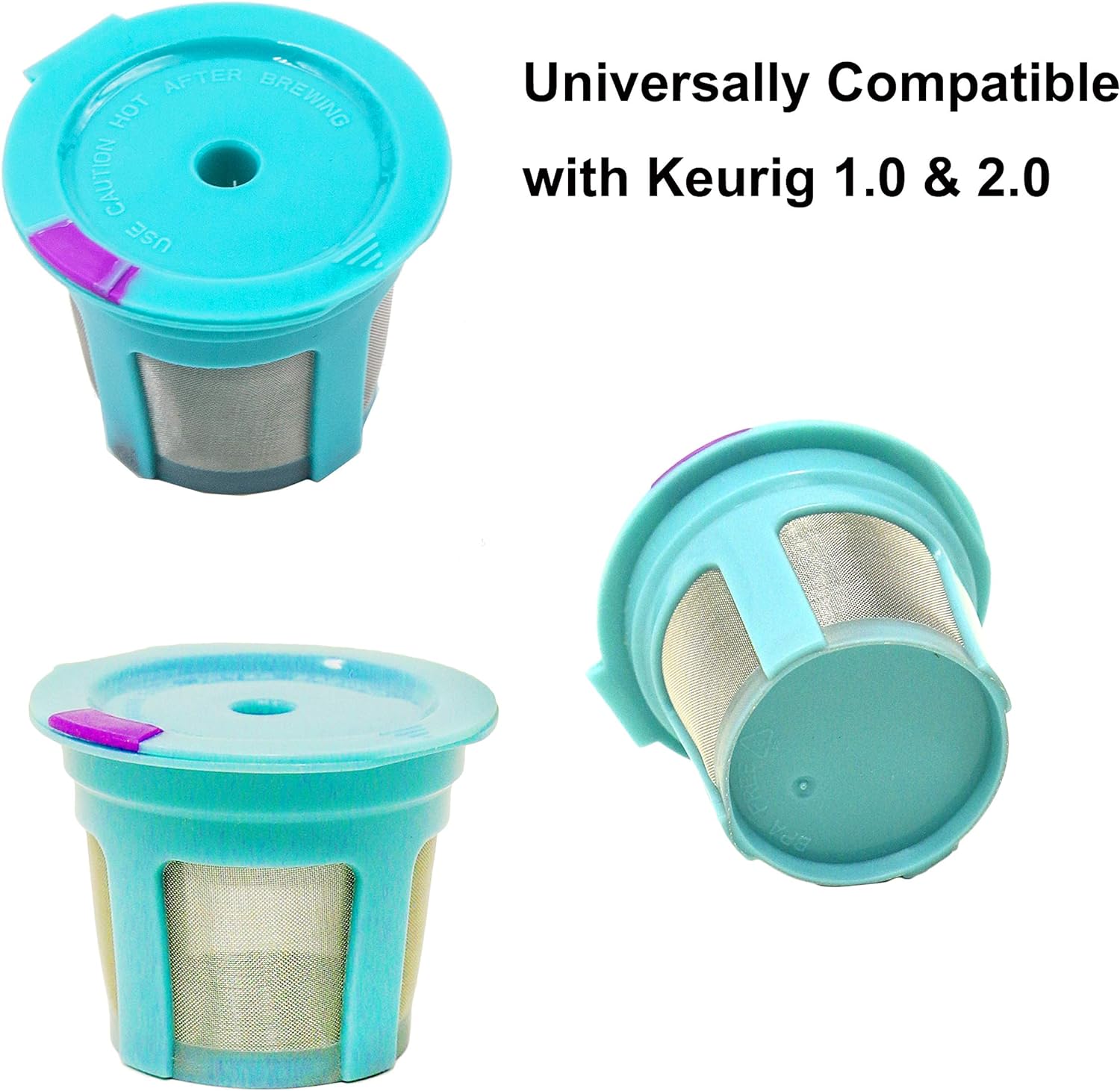 close up of the bottom and sides of the reusable k-cup. 