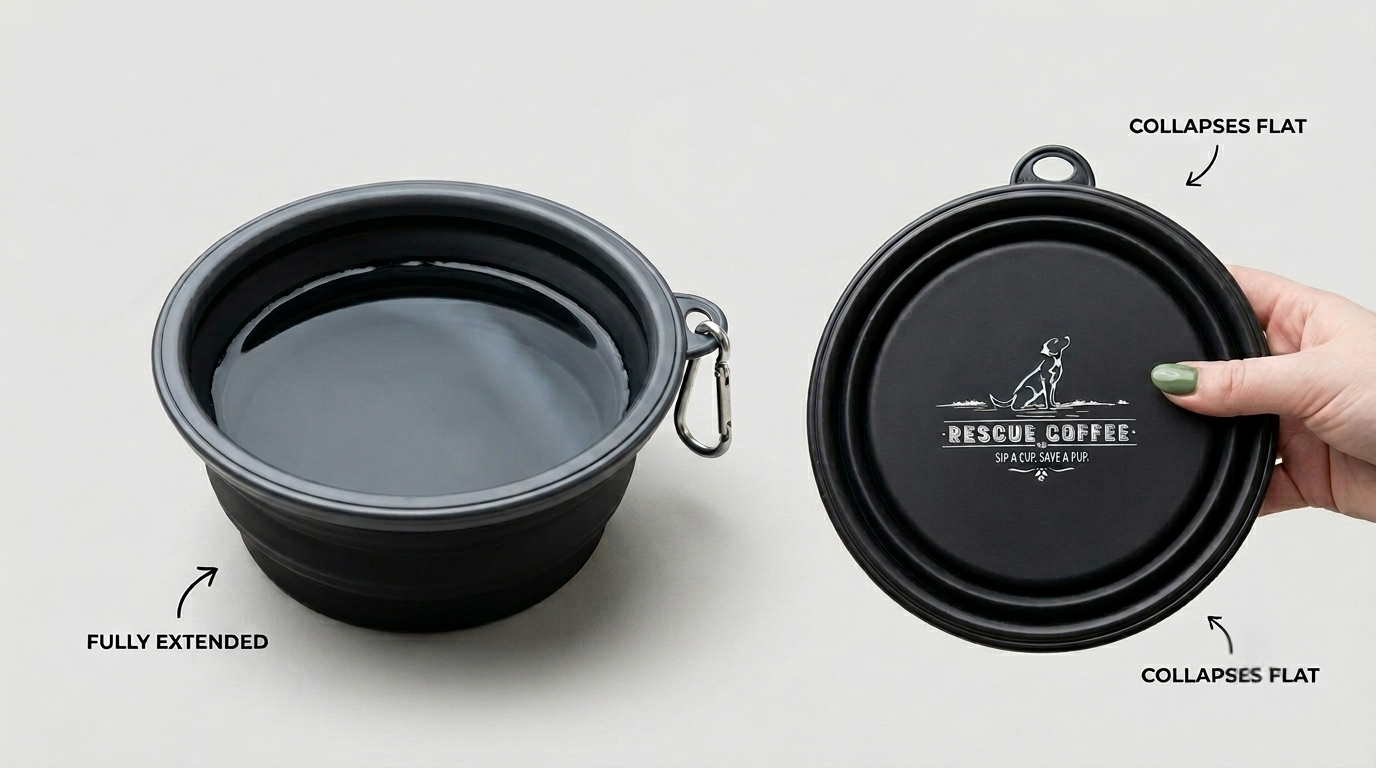 Dog Bowl - Collapsable: Rescue Coffee Signature