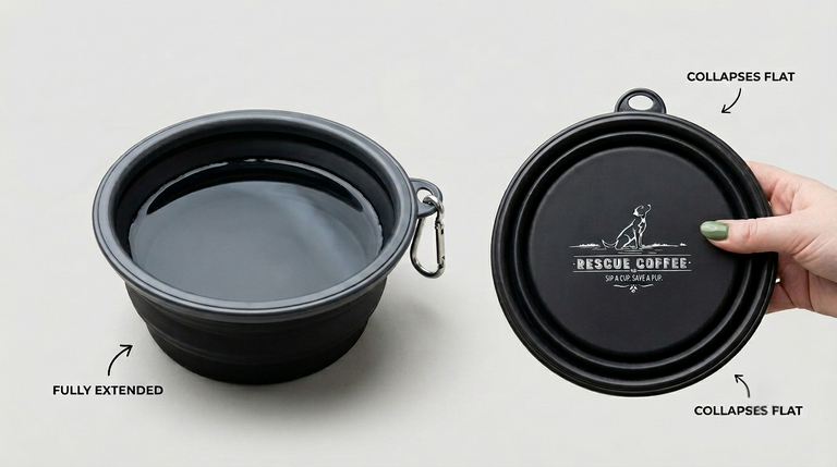 Dog Bowl - Collapsable: Rescue Coffee Signature
