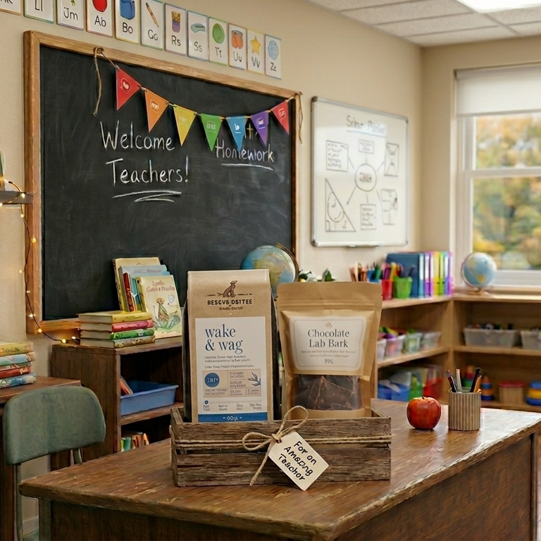 Classroom with a chalkboard, books, and educational materials.